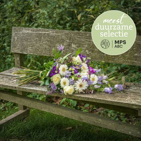 Boeket Groen Gekeurd pastel rouwboeket Boeket Groen Gekeurd pastel rouwboeket