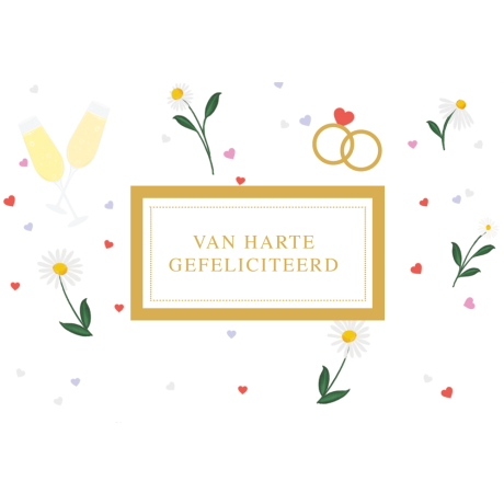 Gefeliciteerd trouwdag met ringen