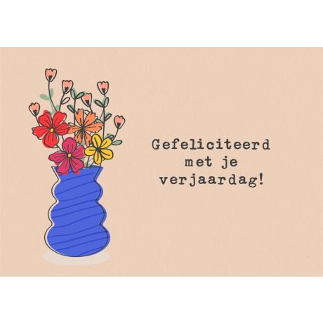 Bloemen wenskaart gefeliciteerd