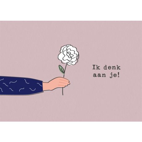 Bloemen wenskaart ik denk aan je