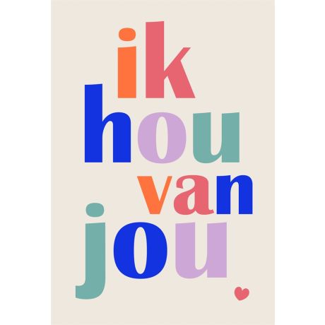Bold wenskaart ik hou van jou