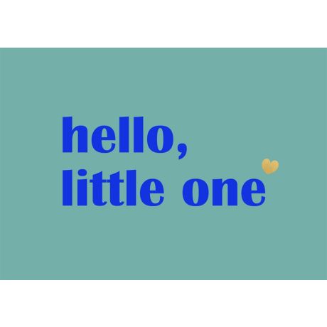 Bold wenskaart hello little one groen