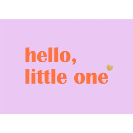 Bold wenskaart hello little one roze