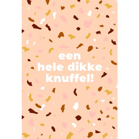 Confetti wenskaart knuffel groot