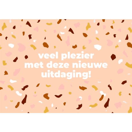 Confetti wenskaart nieuwe uitdaging
