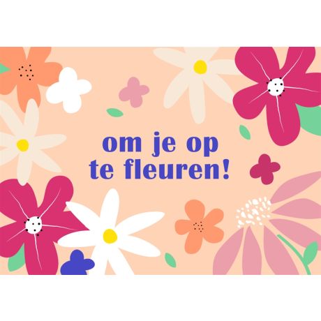 Fruit en bloemen wenskaart opfleuren