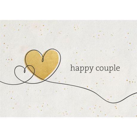 Gouden wenskaart happy couple