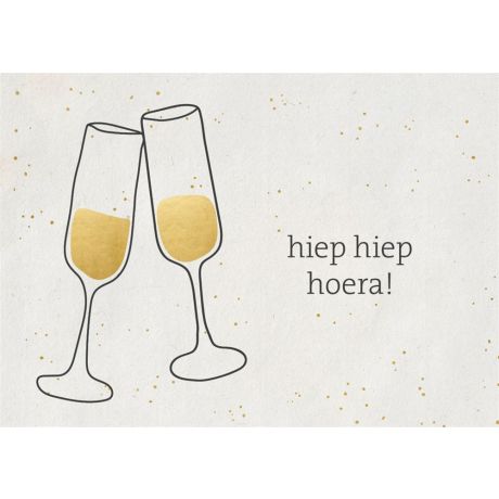Gouden wenskaart hiep hiep hoera