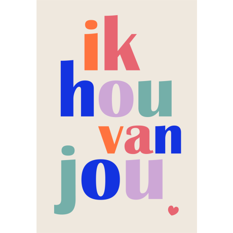 Bold wenskaart ik hou van jou