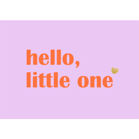 Bold wenskaart hello little one roze