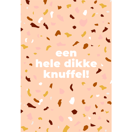 Confetti wenskaart knuffel groot