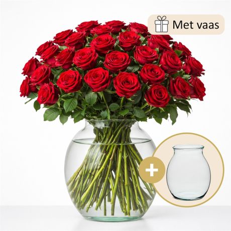 50 premium rode rozen boeket